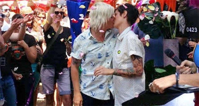 Couple’s Moment On Stage At Newtown Festival